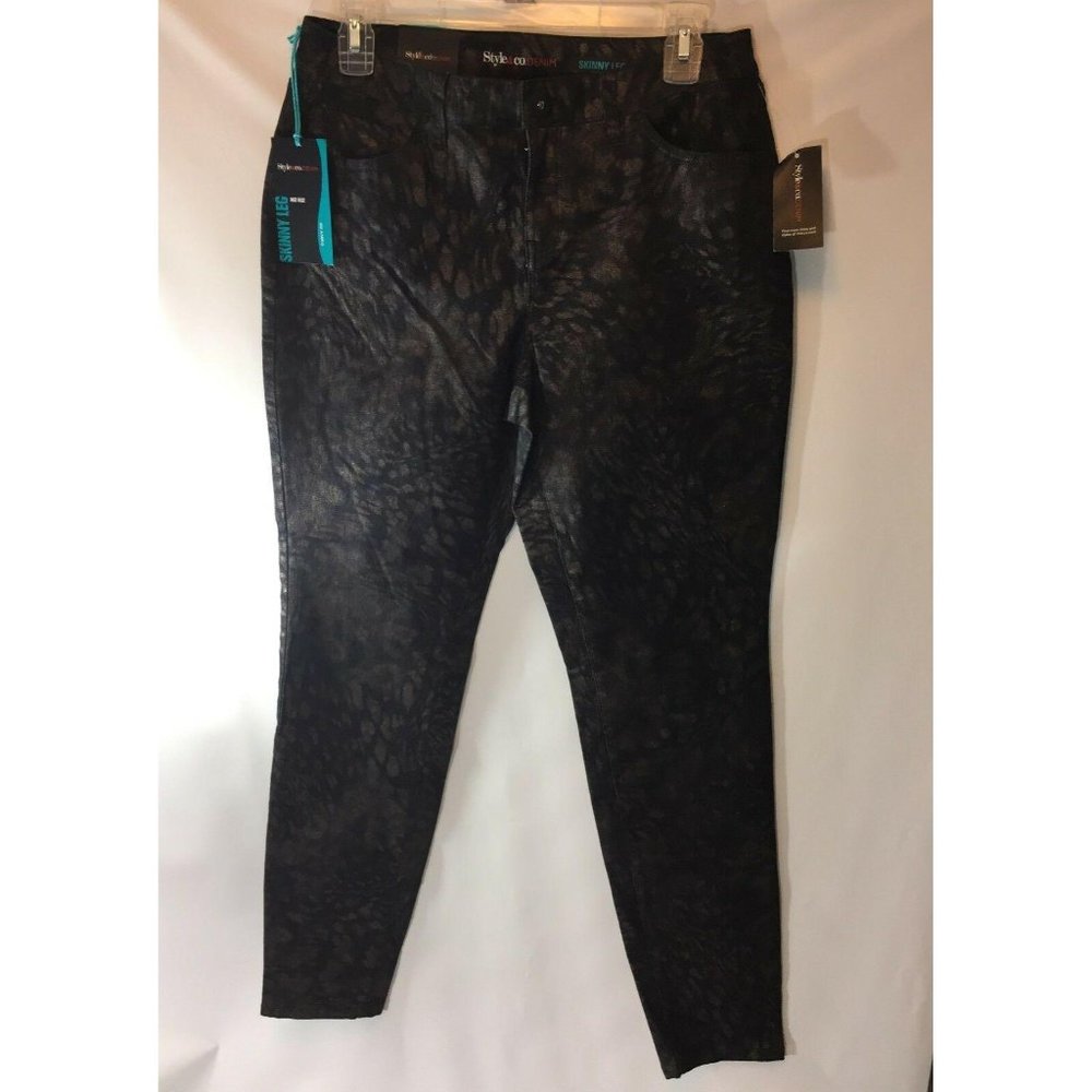 Style & Co Pants Size 6 Brown Black Animal Printโ